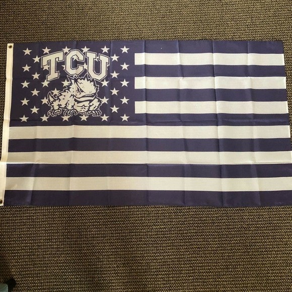 TCU Horned Frogs Flag Banner USA Style‎ New 3x5 Feet Man Cave Garage Tail Gate - Picture 1 of 4